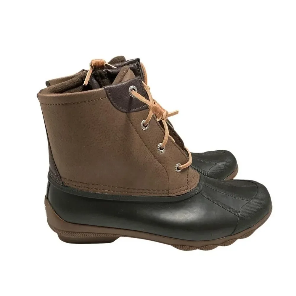 Sperry Syren Gulf Duck Boots Women 8 Brown Snow Rain Waterproof Vegan Shoe NEW